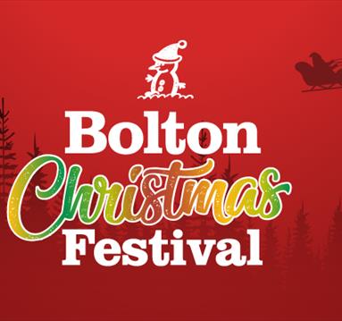 Red poster: Bolton Christmas Festival