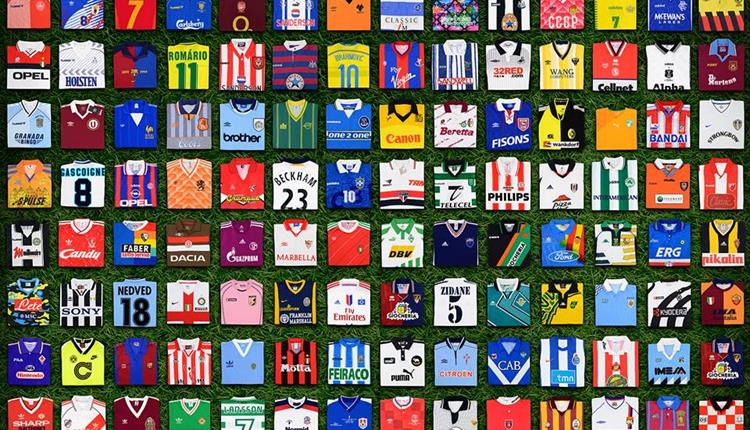 A collage of football shirt designs.