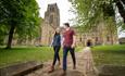 Couple outside Durham Cathedral