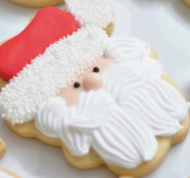Santa shaped sugar cookie