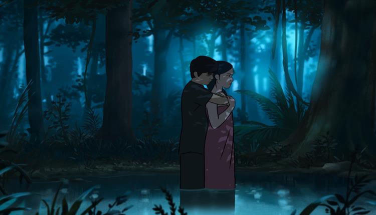 Manchester Animation Festival: boy and girl standing in a lake- cartoon style