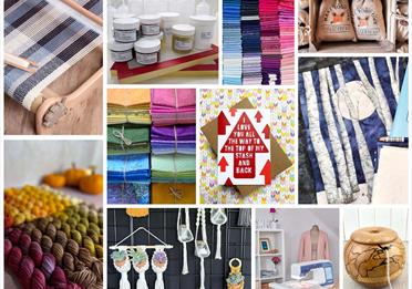 Photo collage: textile items