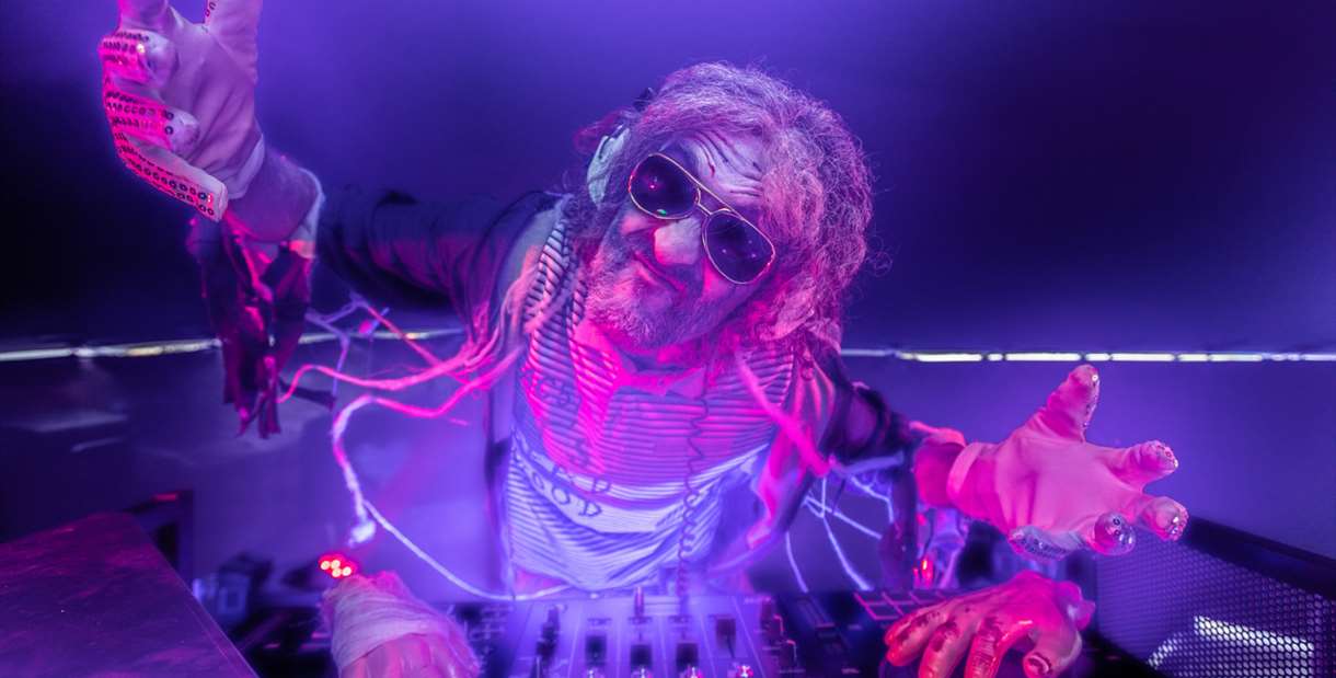 DJ in Halloween costume
