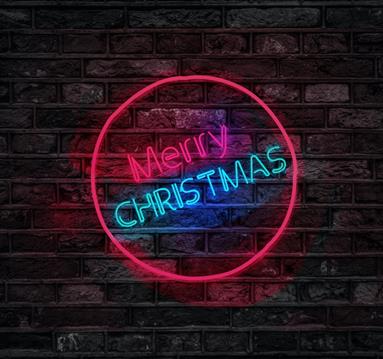Neon Merry Christmas sign