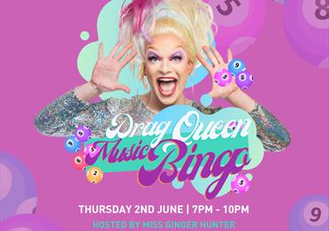 Pink poster: Drag Queen Music Bingo