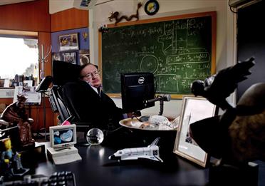Professor Stephen Hawking in his office at the University of Cambridge, commissioned by the Science Museum Group in 2011 to mark Hawking’s 70th birthd