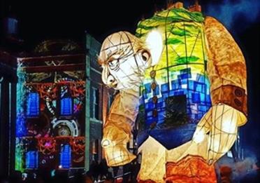 large giant lantern from illuminate parade