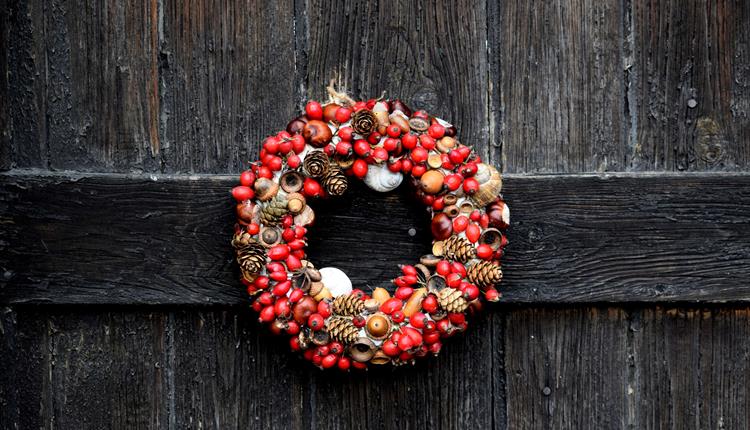 Red and Brown Fruits Wreath
