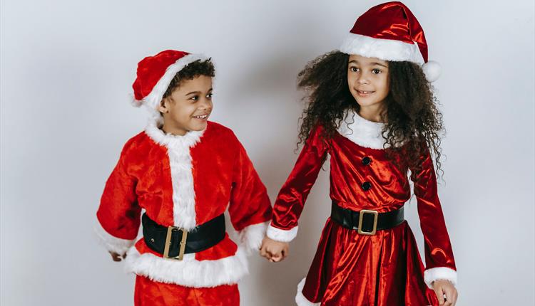 Children in Christmas costumes