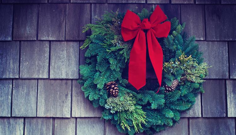 Green and Red Christmas Wreath
