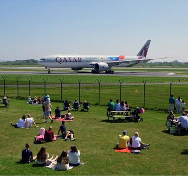 Spectators at the Manchester Airport Runway Visitor Park