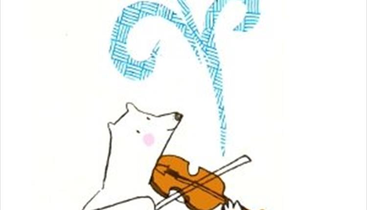 Drawing: Bear playing a violin