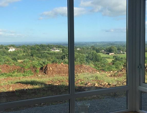 View of fields from inside the house