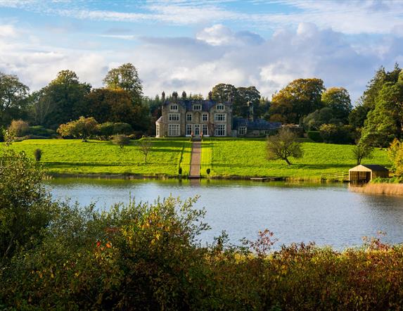 View of Blessingbourne Manor from across the lake