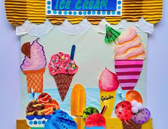 colourful image of ice cream cones