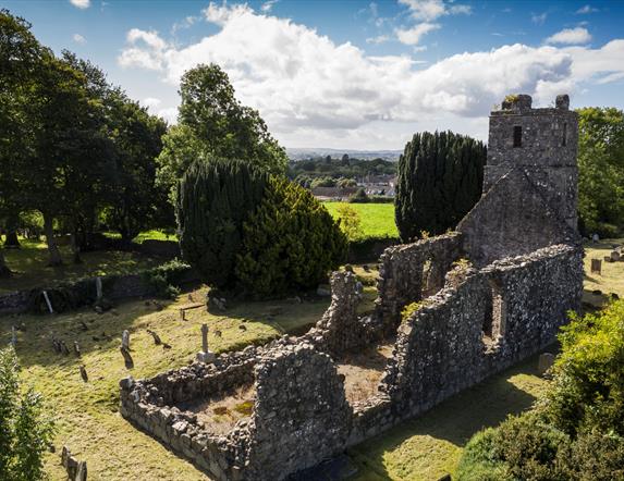 Aerial image of St Lurachs Church remains