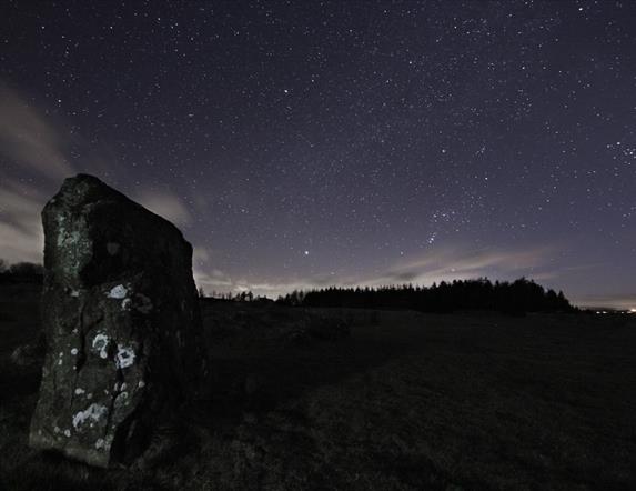 Image of Beaghmore stone and the starry night sky