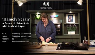 Photo showing Paula McIntyre chopping ingredients for a Hamely Scran 