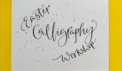White page with Easter Calligraphy workshop written in black writting
