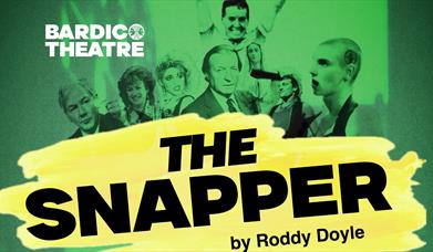 Green background image of the characters with the snapper written in black