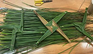 Image showing image of 3 handcrafted St Brigid Crosses.  Suitable for ages 16+