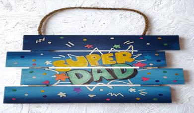 Create a super-special, hand-painted wooden gift for Dad, Stepdad, or Grandad. 