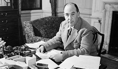 Black and white image of CS Lewis