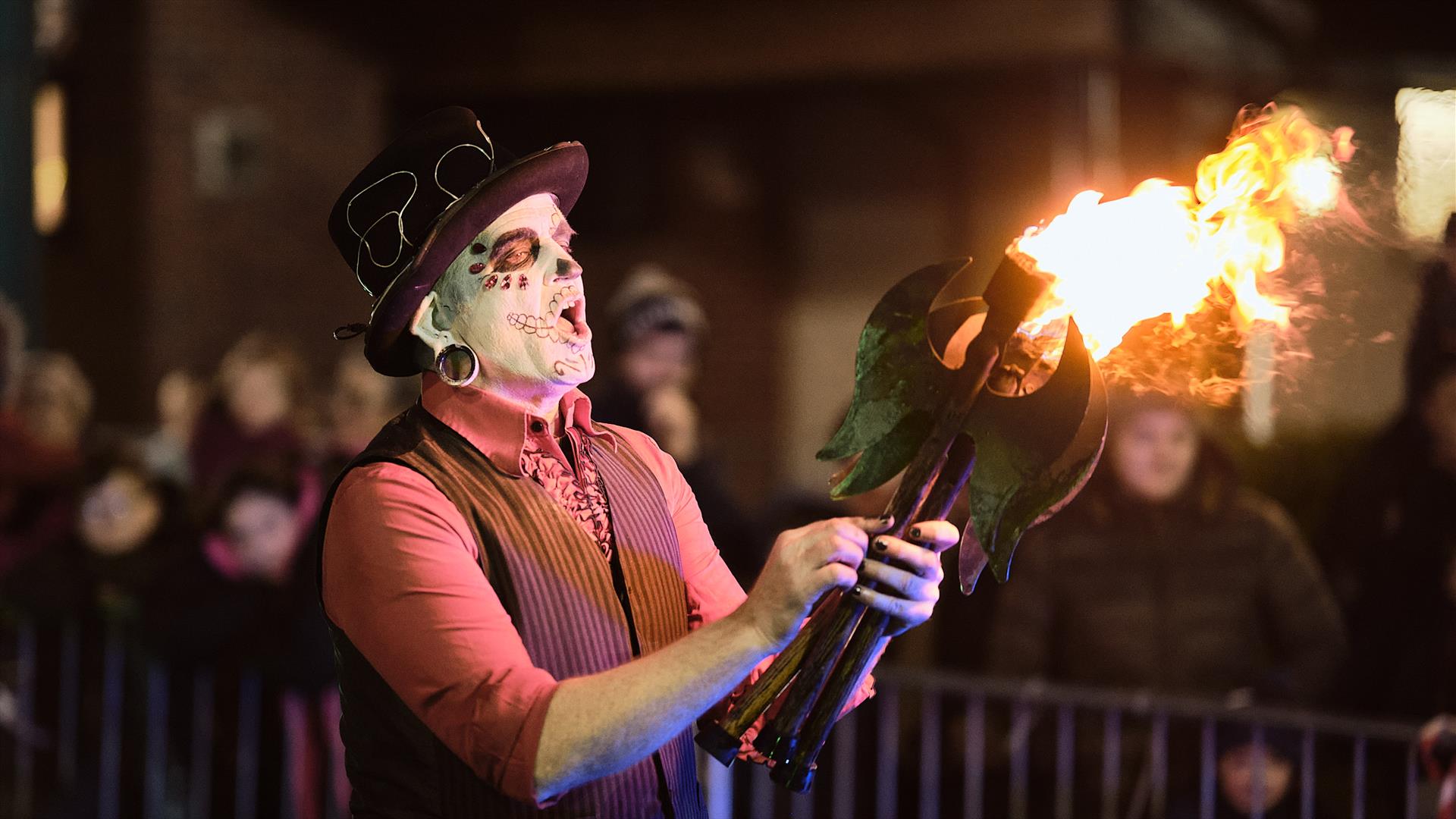 Fire performer at Cookstown Halloween