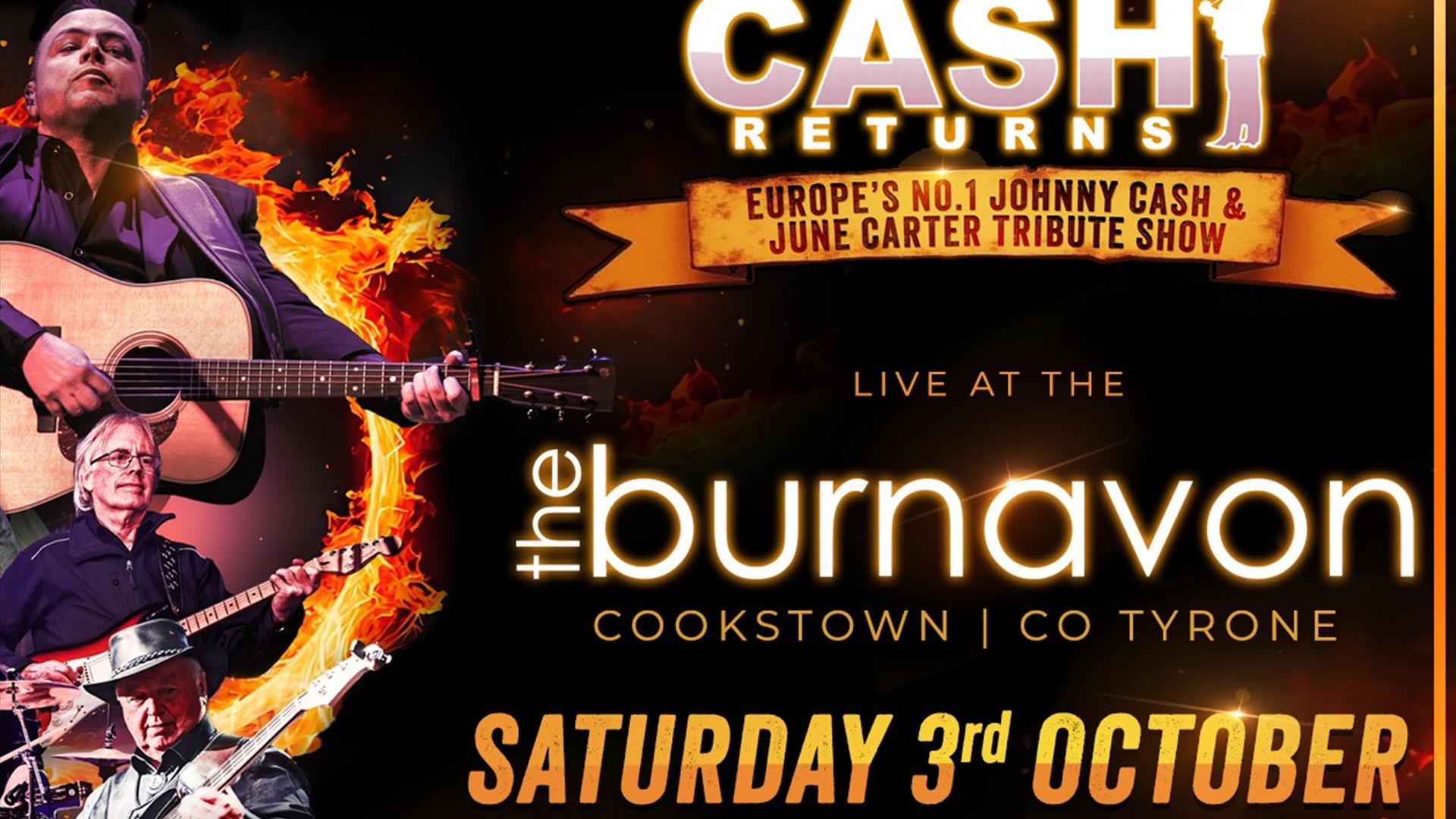 Cash returns to the Burnavon on Saturday 3rd October