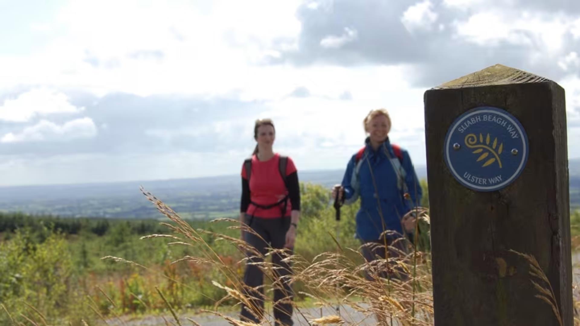 Two women walking the Ulster Way, Sliabh Beagh