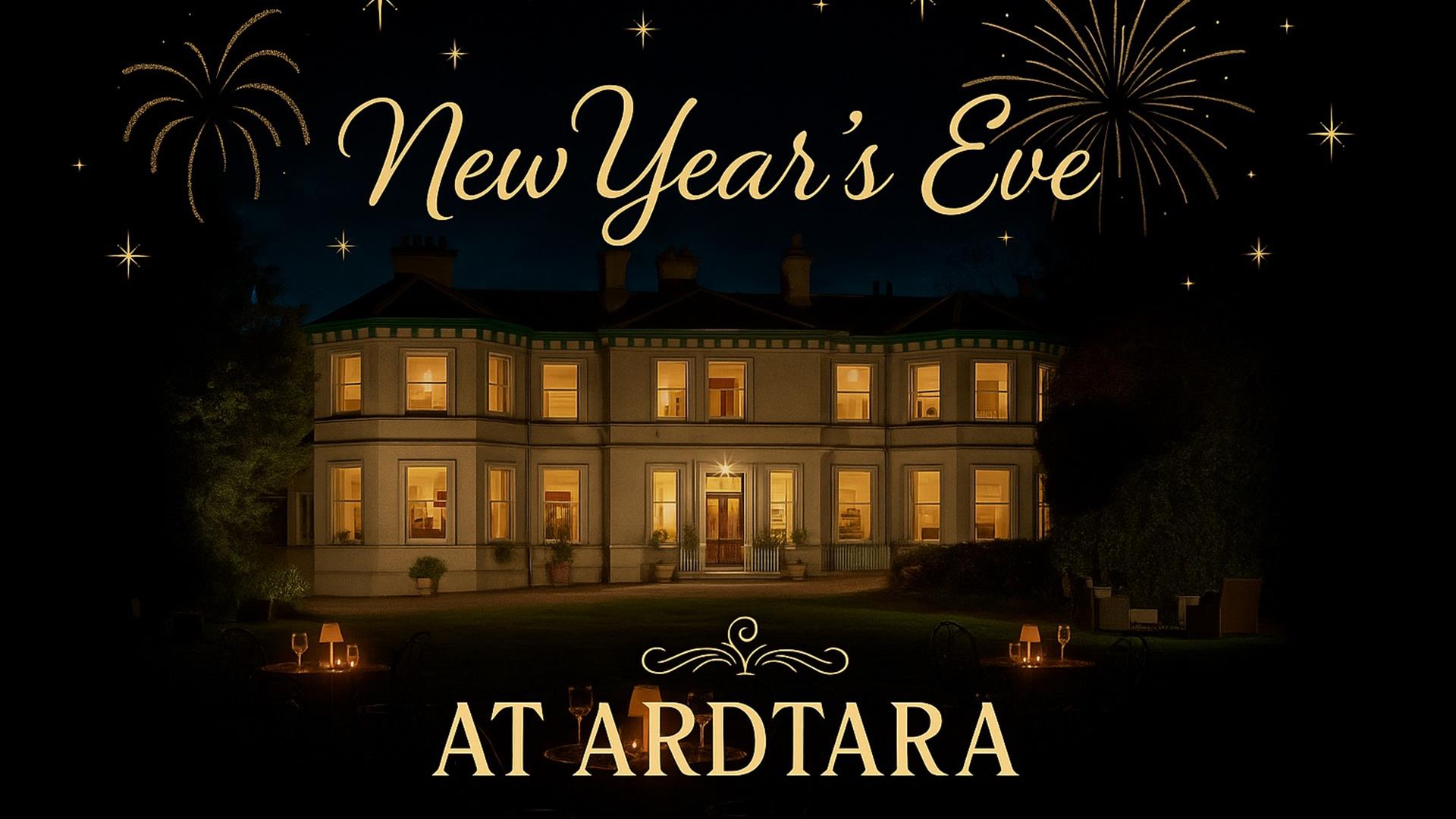 NYE at Ardtara Hotel showing house and fireworks