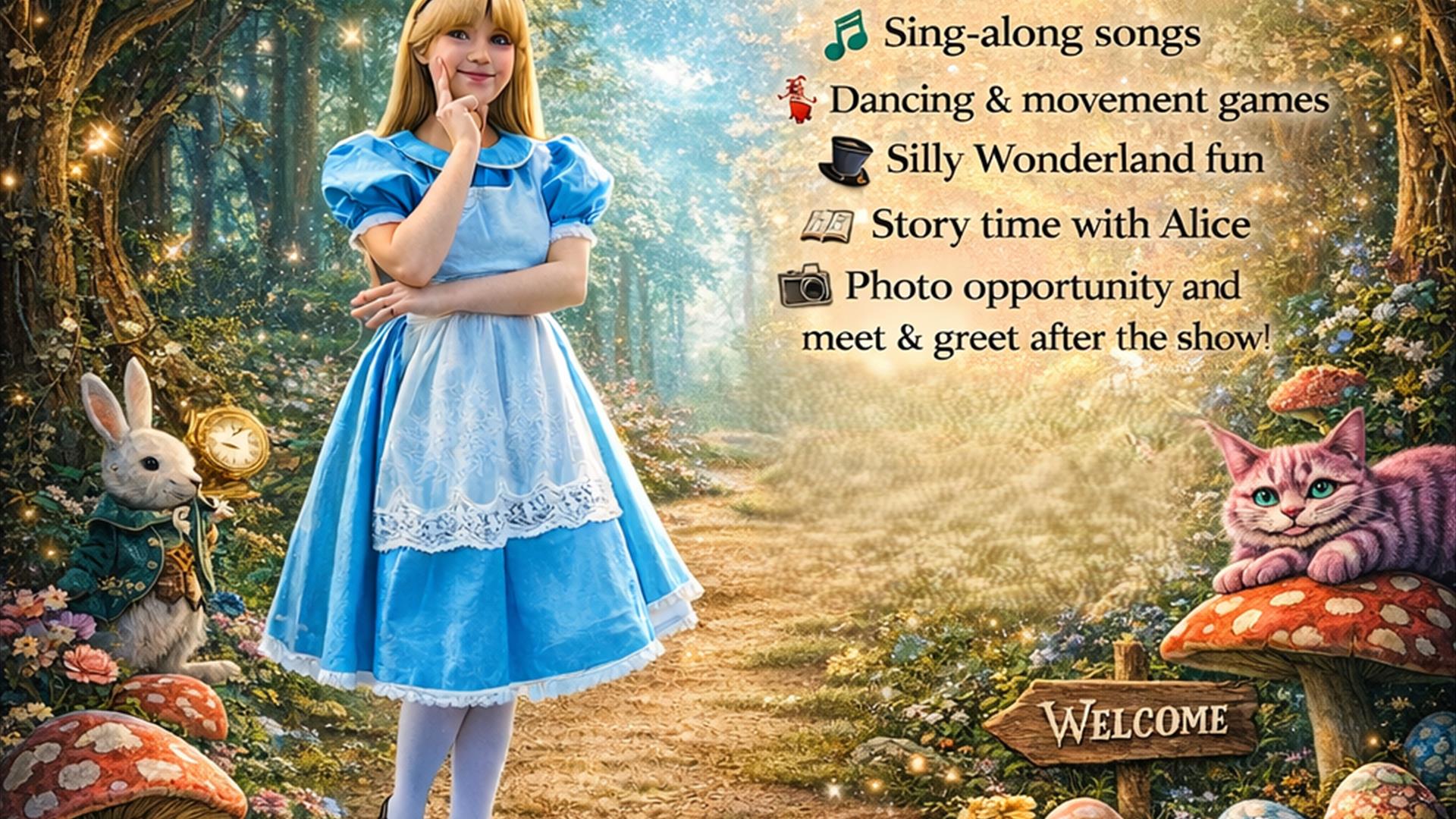 Join Alice in Wonderland for a 45 minute show, with magical easter festivities!