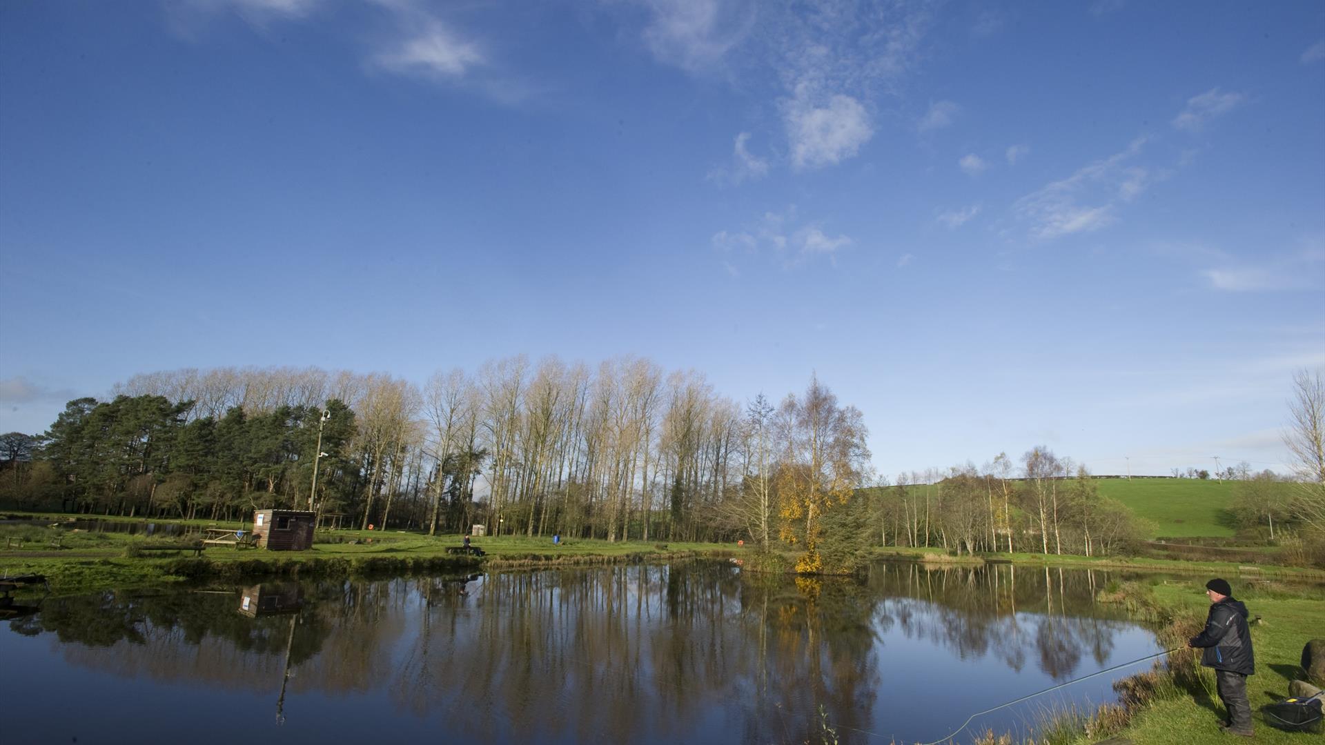 Image of a man fishing at Annaginny