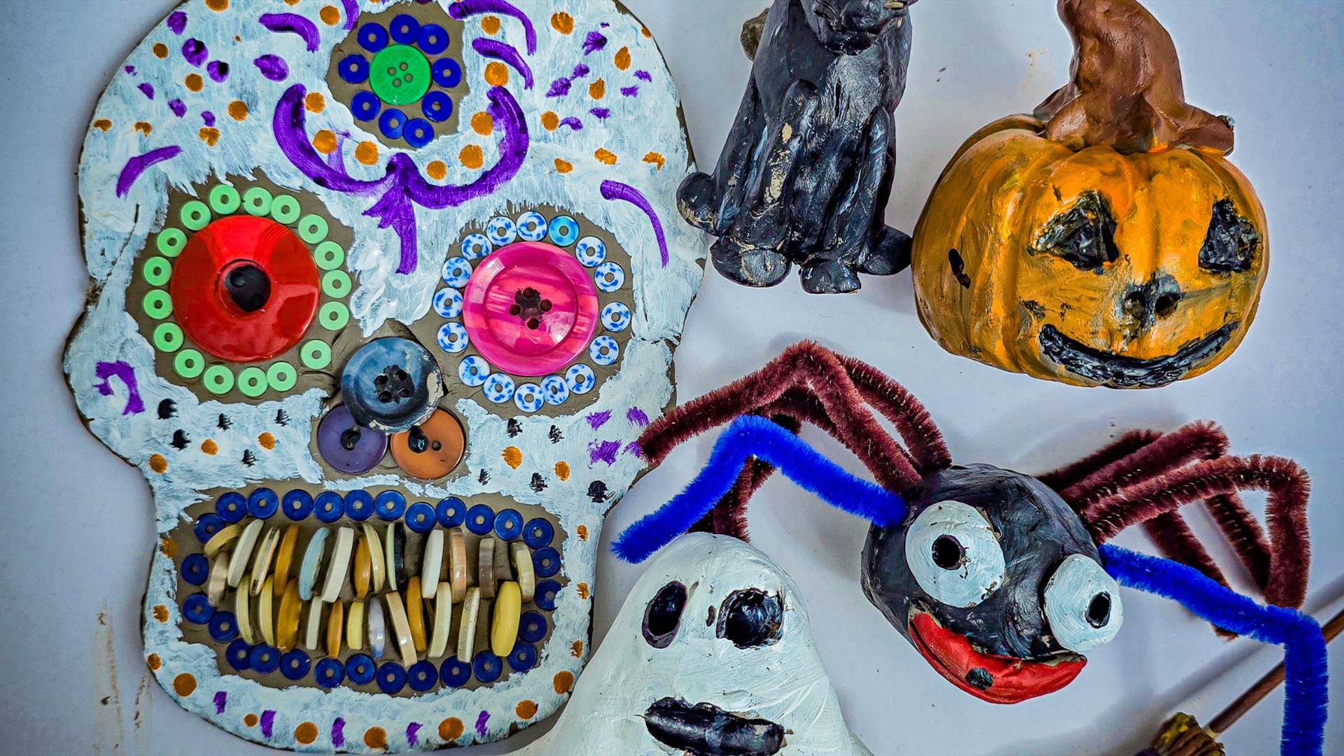 Image showing Halloween themed clay creations at Hill of the O'Neill