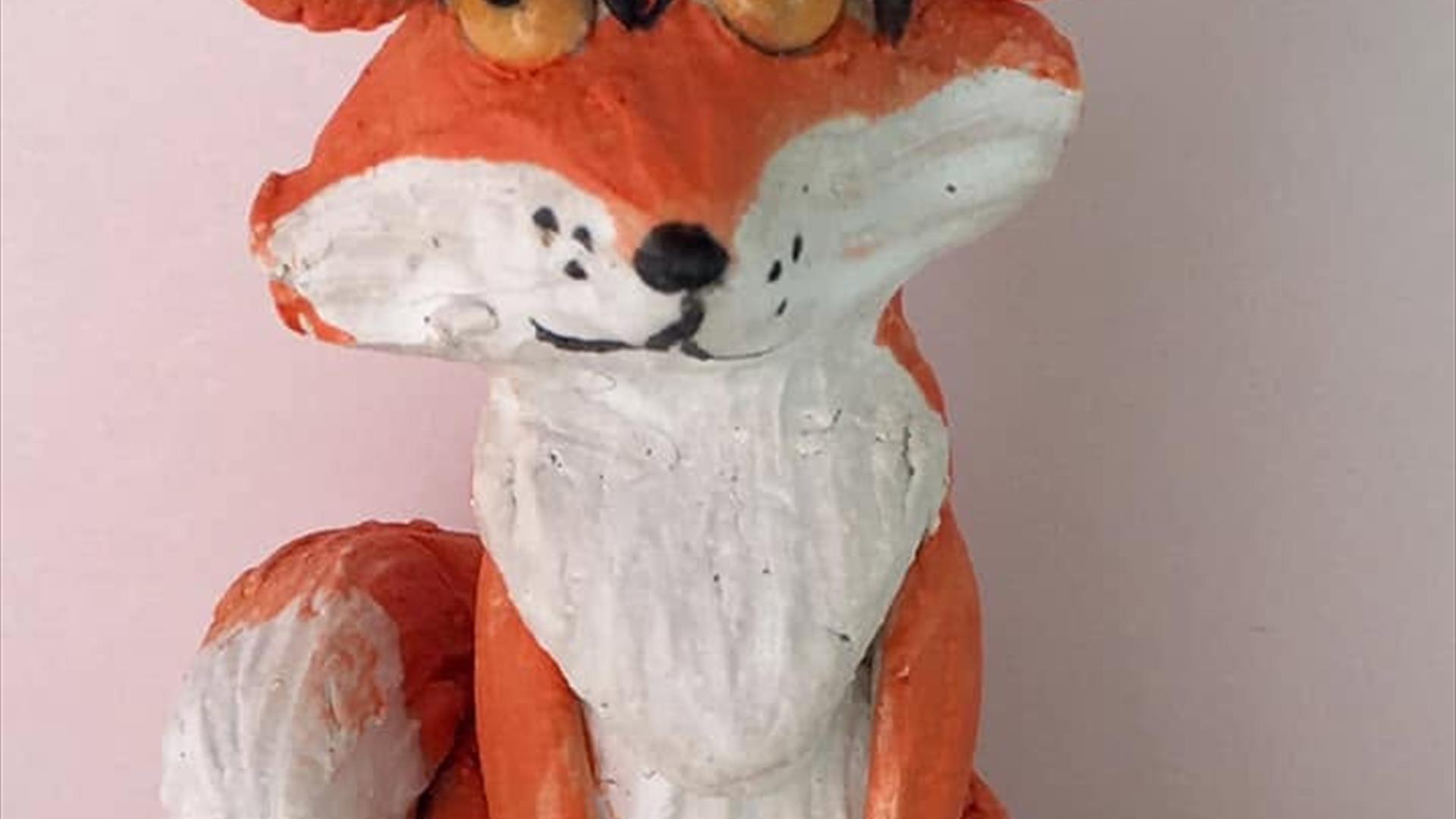 Image of a clay crafted fox