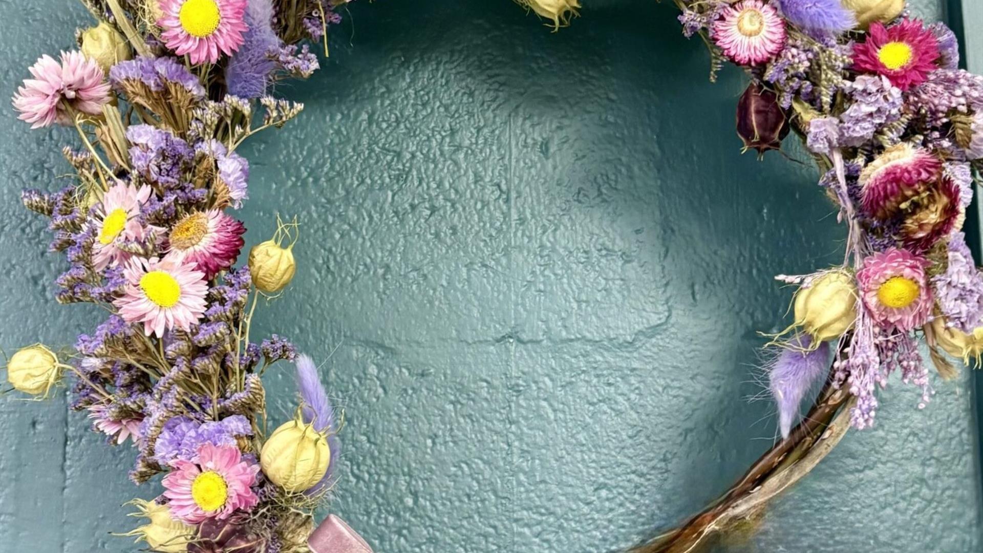 Dried flower wreath for Mother's Day