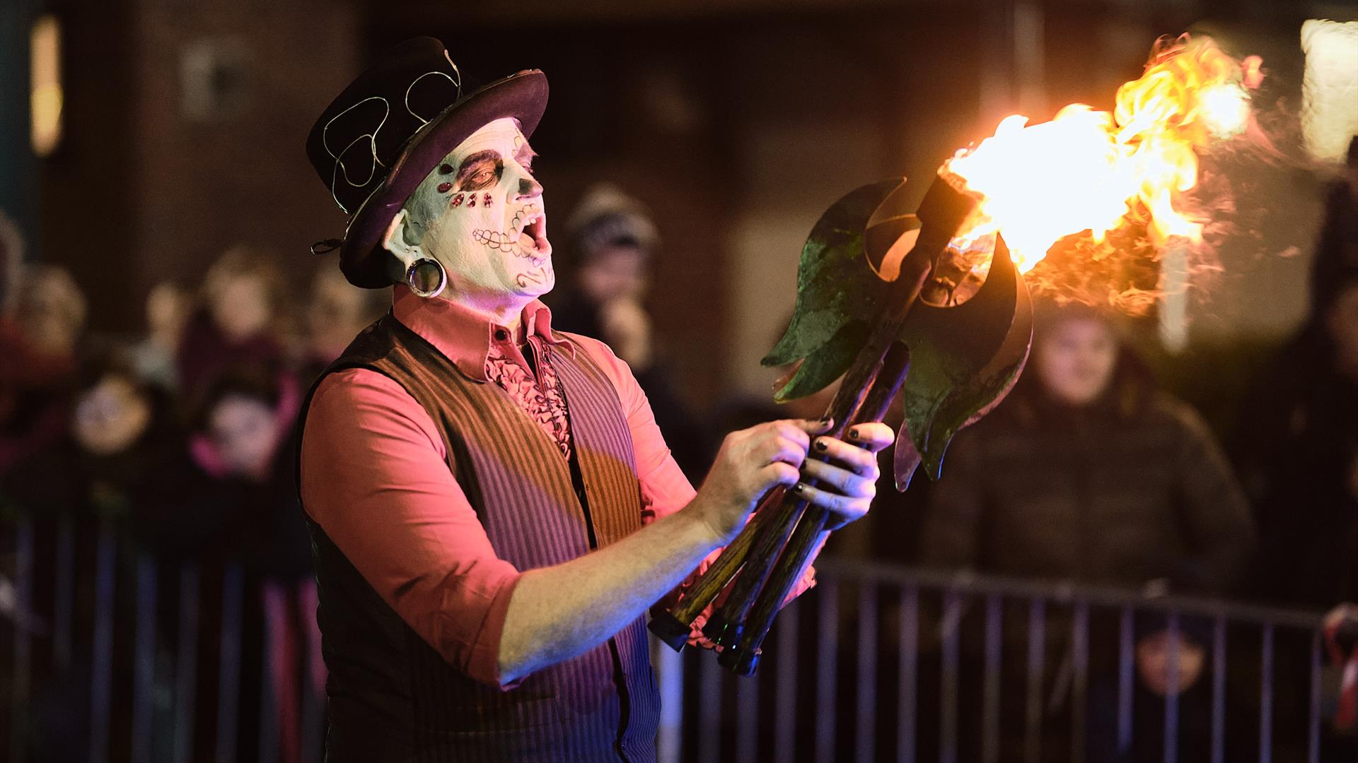 Fire performer at Cookstown Halloween