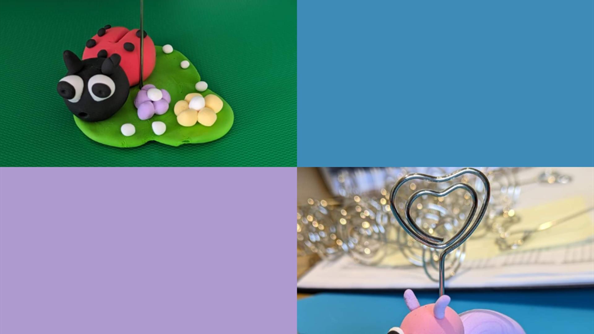 Ladybird and Snail Clay photo holder