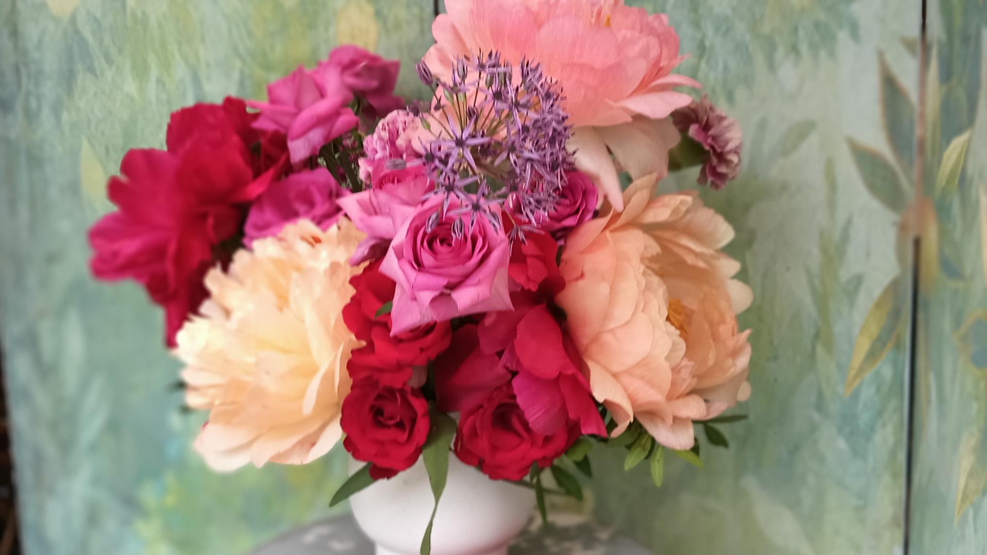 Peony & Rose Flower Arranging