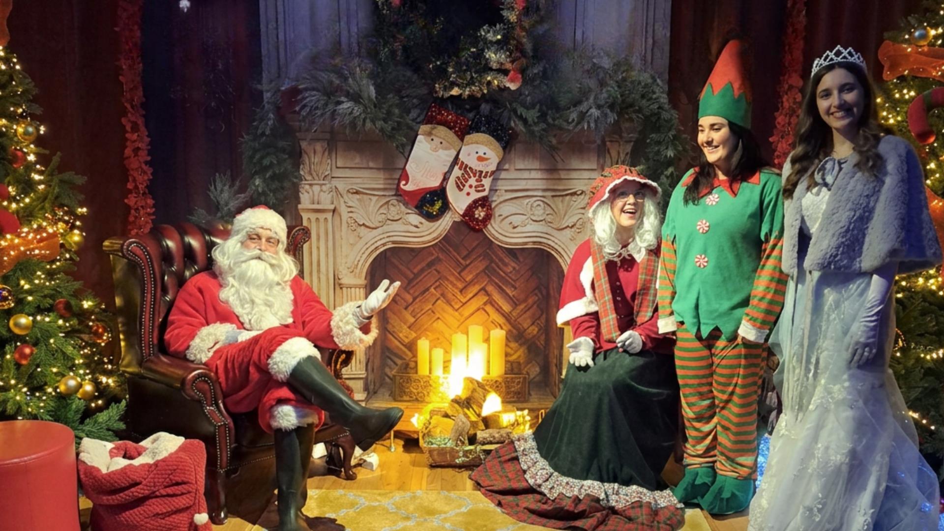 Image showing Santa and his helpers in the Grotto at the Hill of the O'Neill & Ranfurly House