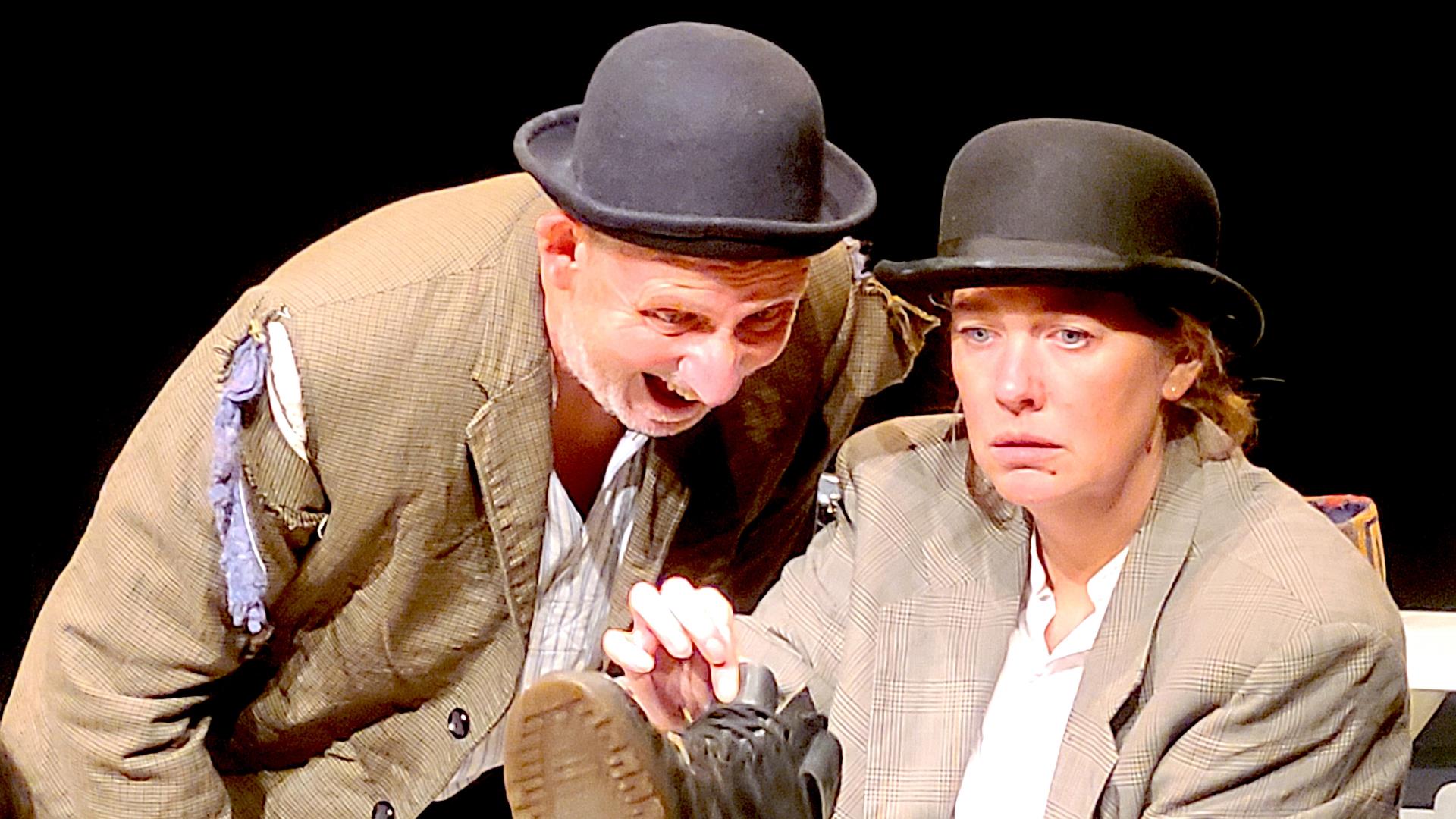 Image of two actors in The Samuel Beckett Omnibus: The End is in The Beginning