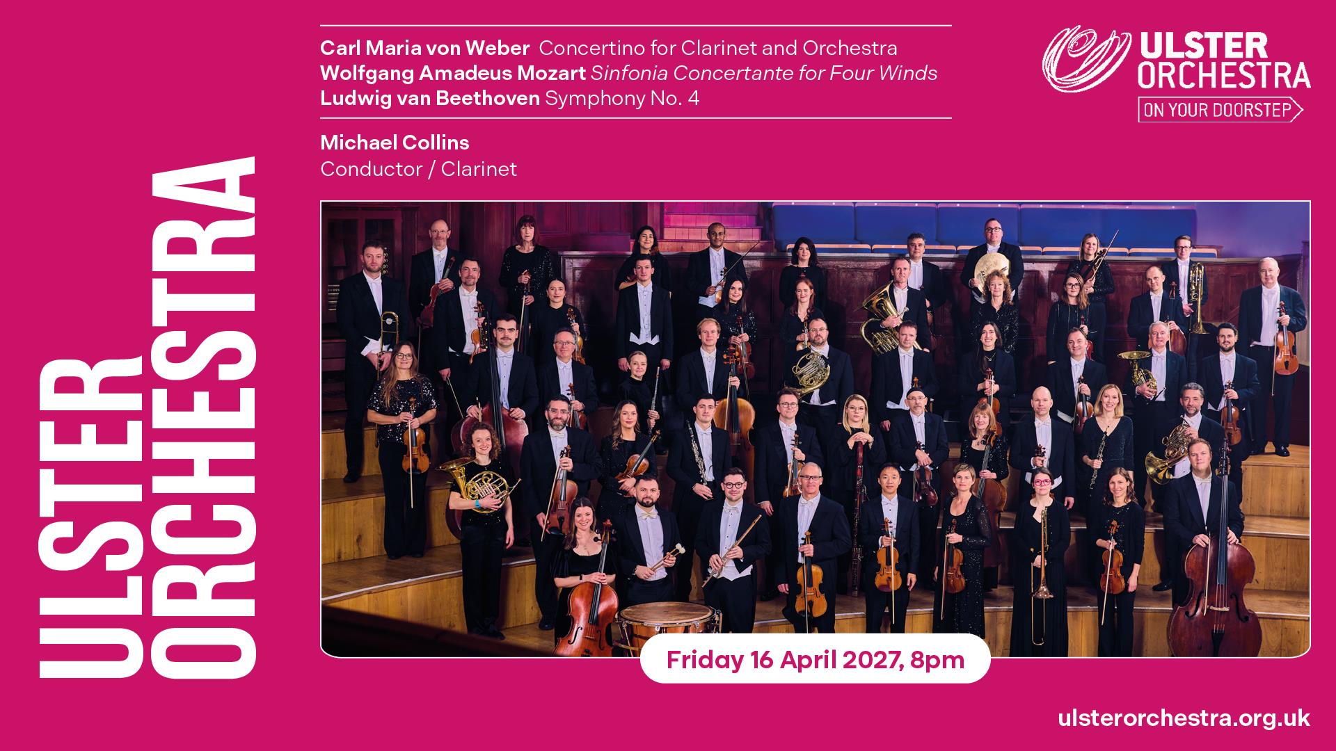 Ulster Orchestra image. Friday 16th April 2027, 8pm