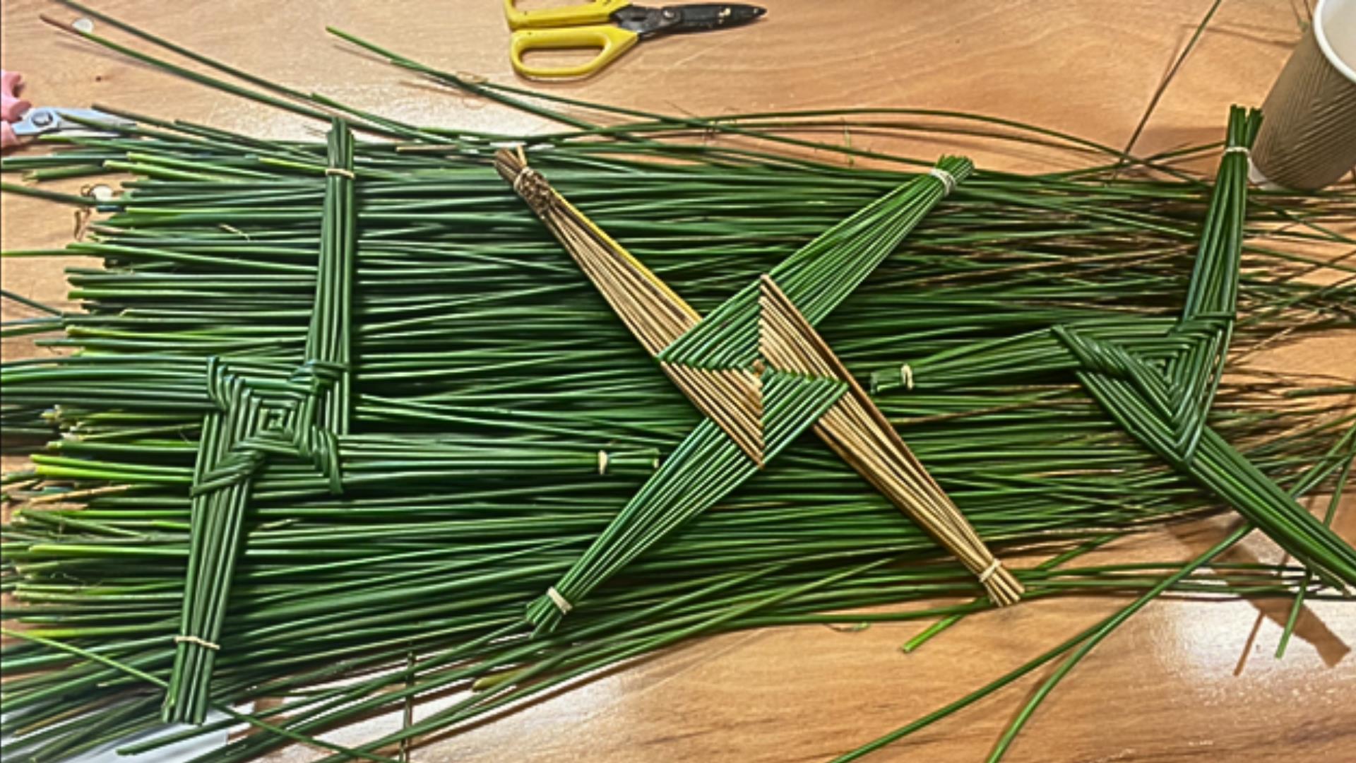 Image showing image of 3 handcrafted St Brigid Crosses.  Suitable for ages 16+