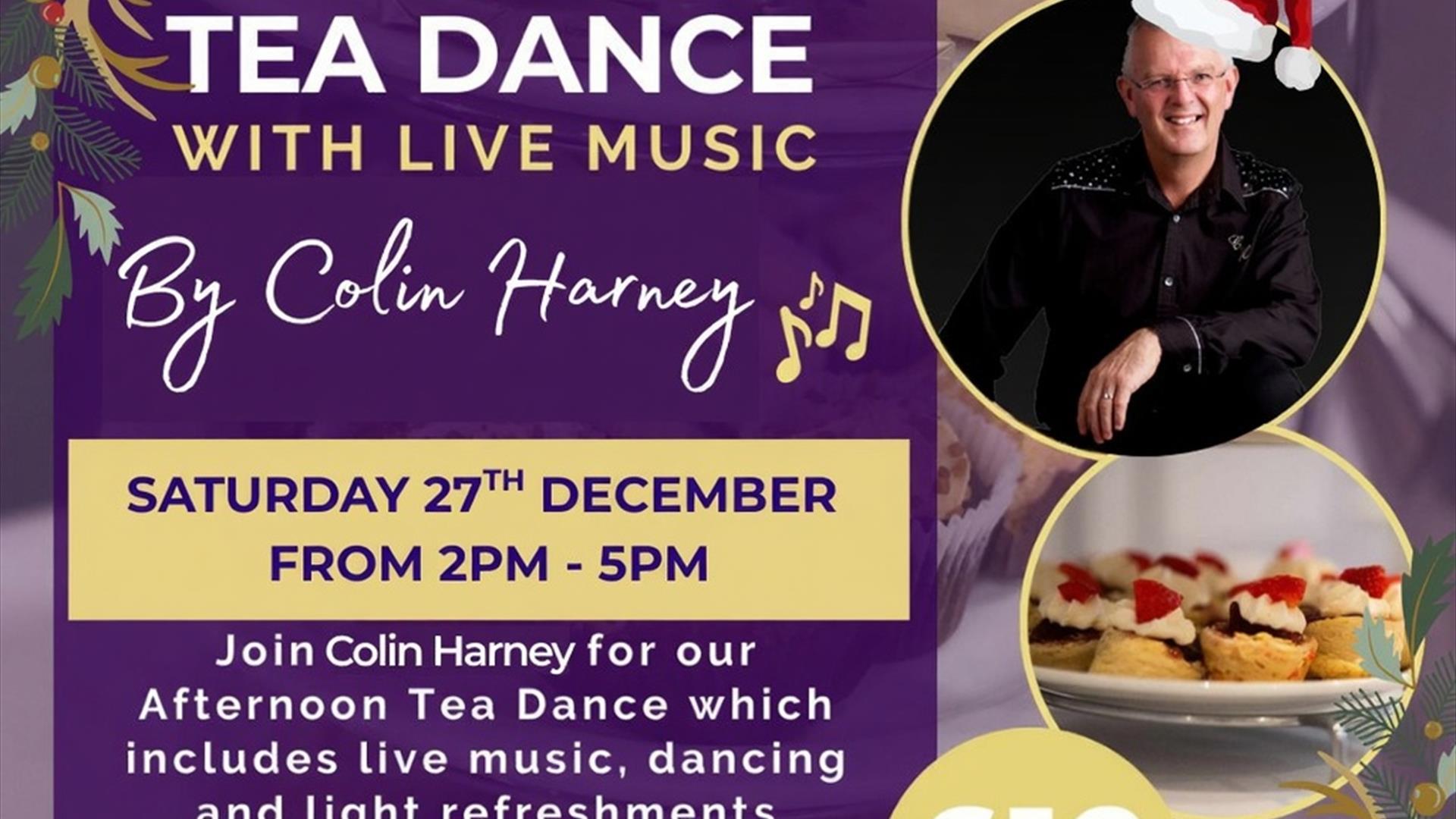 Image showing afternoon tea on Saturday 27th December with Collin Harney performing music