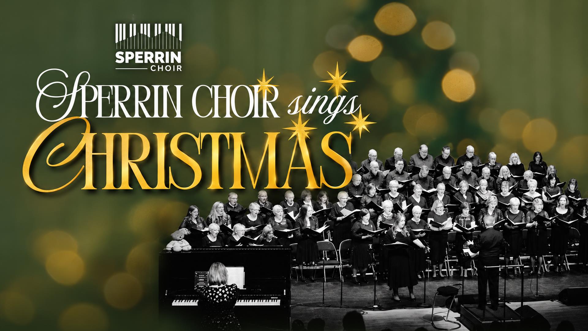 Text reads "Sperrin Choir sings Christmas" at the Burnavon.