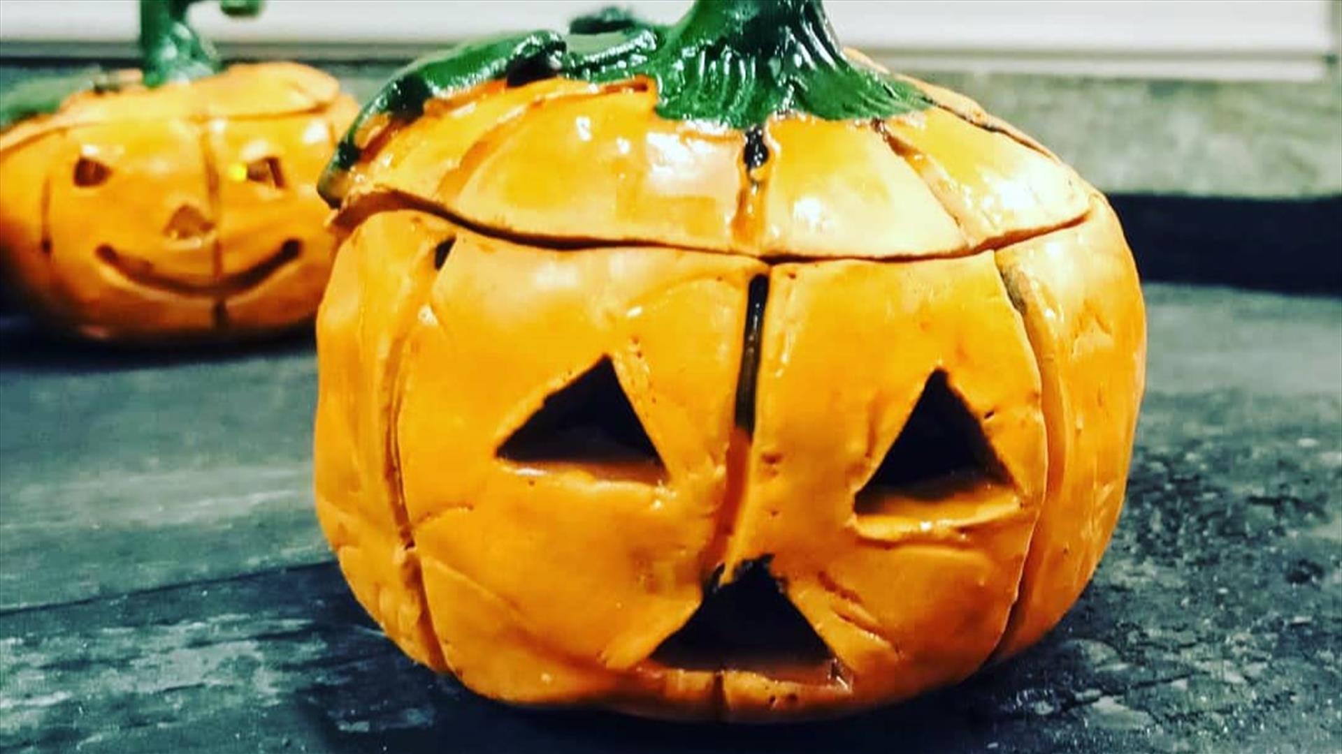 Ceramic orange pumpkin