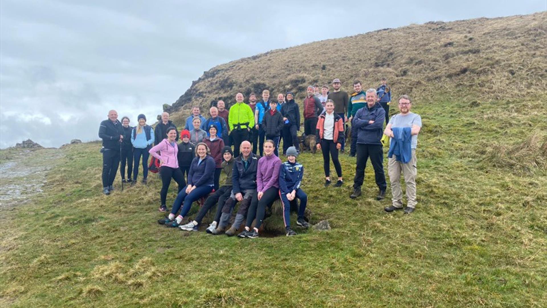 Image of a group of people at the top of Carntogher mountain