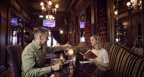 A couple having a meal in a restaurant