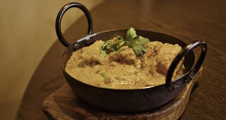 A bowl of Indian chicken korma