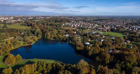 Aerial view of Dungannon park lake